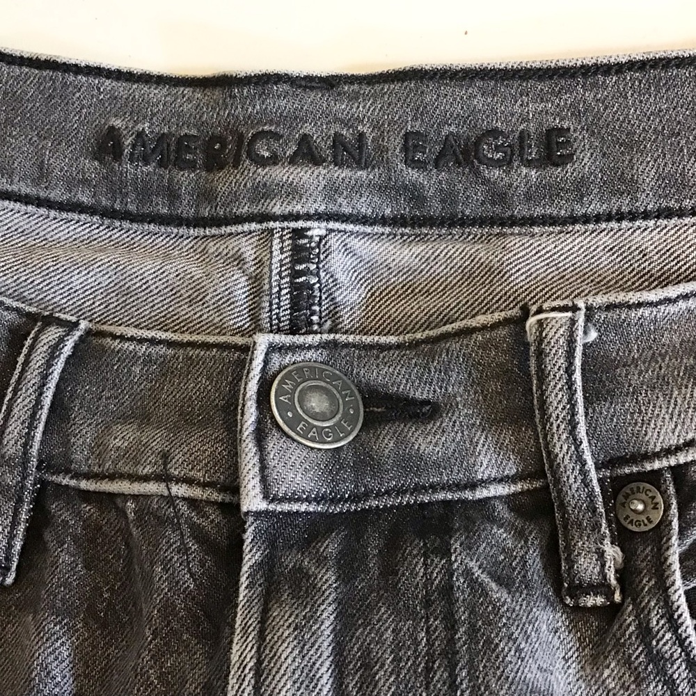 American Eagle 10 Baggy Jeans High Rise Women’s Gray 100% Cotton 2021 - Picture 6 of 10